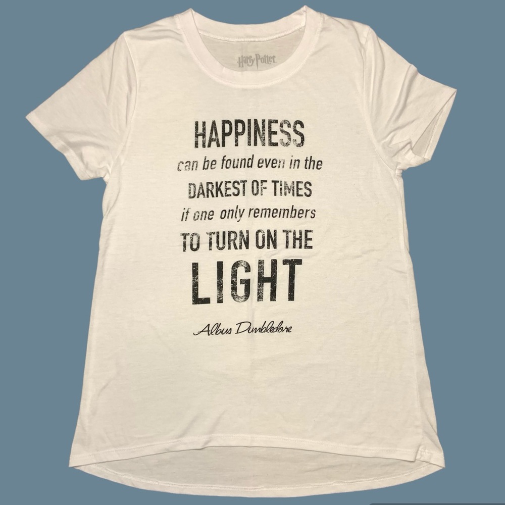 Harry Potter Girls Dumbledore Quote Graphic White Short Sleeve T Shirt